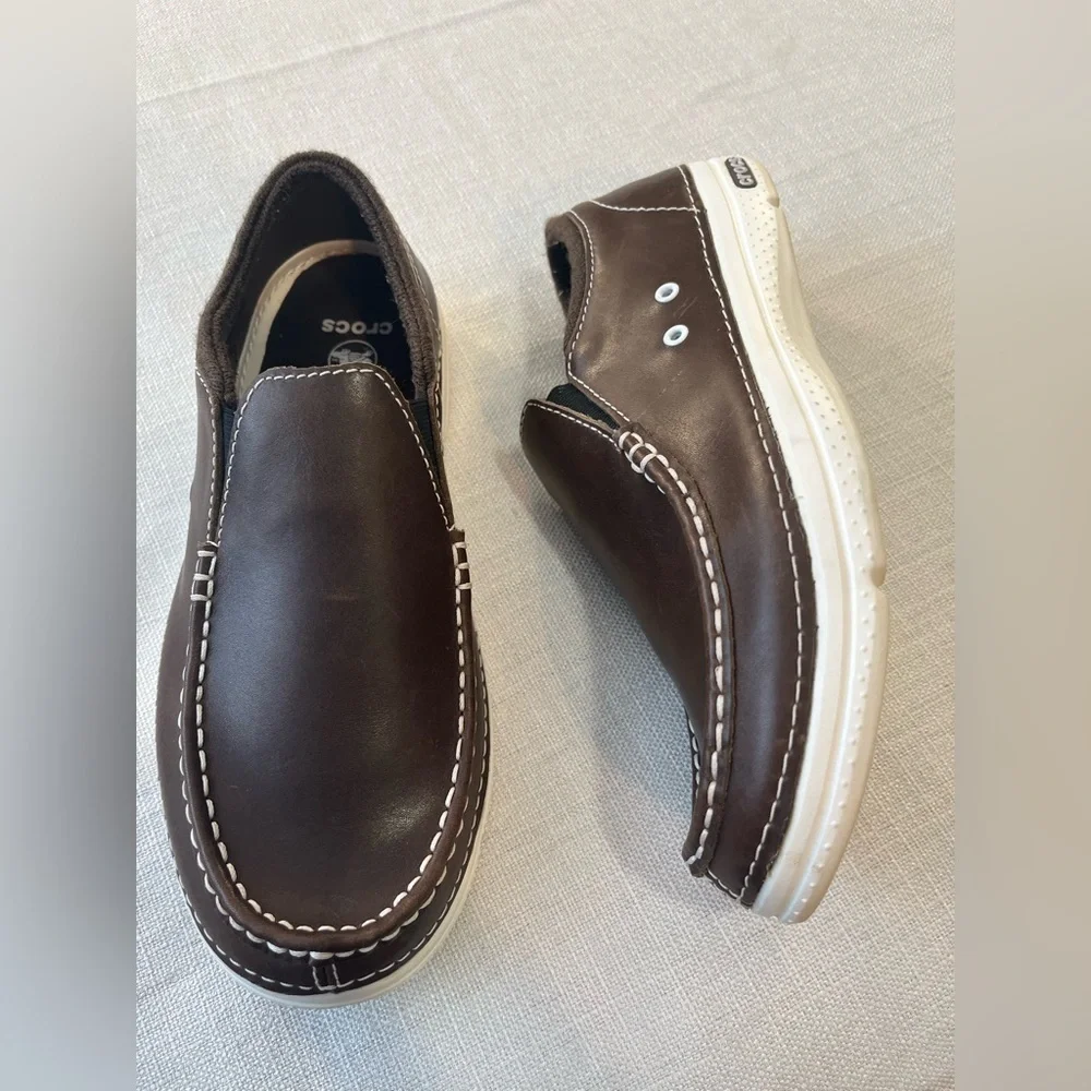 Crocs Men’s Brown Thompson Loafers Slip On Shoes Coffee Color 8M